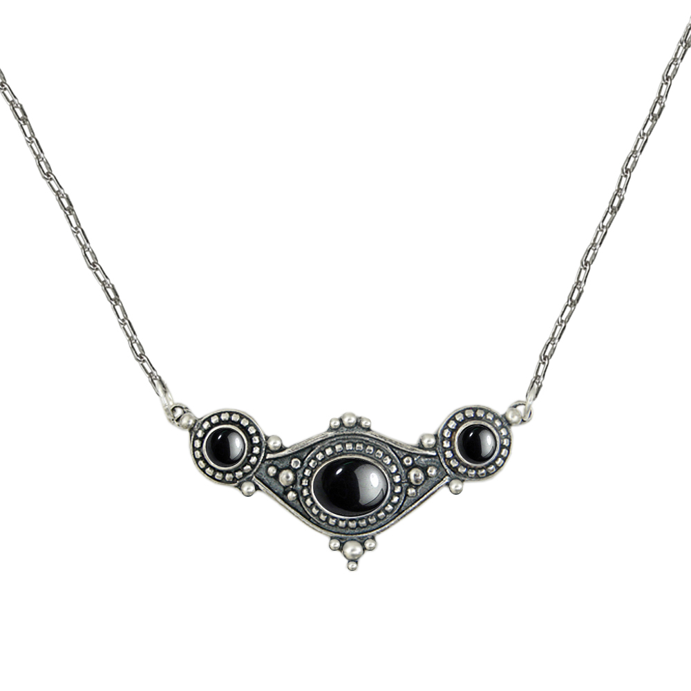 Sterling Silver Necklace With Hematite